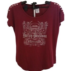 Harley-Davidson Women's Maroon Graphic Tee